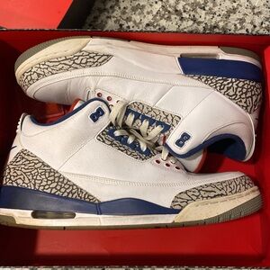 Nike Air Jordan 3 Retro OG White/Fire Red-True Blue Size 14